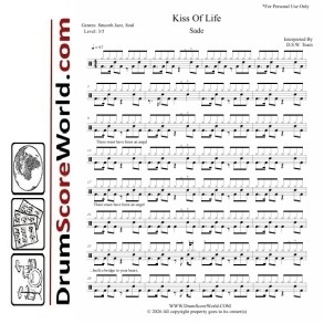 Sade - Kiss Of Life | Drum Sheet + Play-Along Track